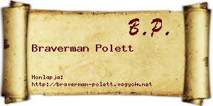 Braverman Polett névjegykártya